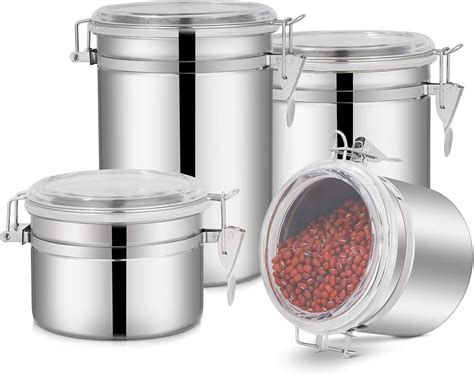 Amazon Piece Stainless Steel Airtight Canister Set Food Storage