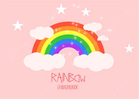 Pink Rainbow Clouds Background, Pink Cute Clouds Background, Rainbow ...