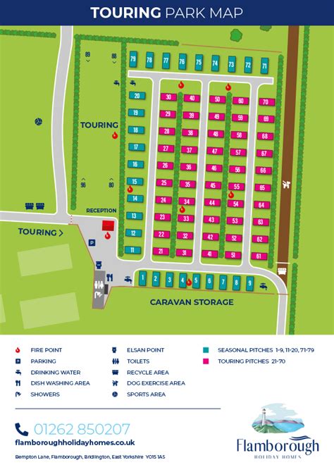 Caravan Park Site Map - Flamborough Caravan and Motorhome Park, East ...