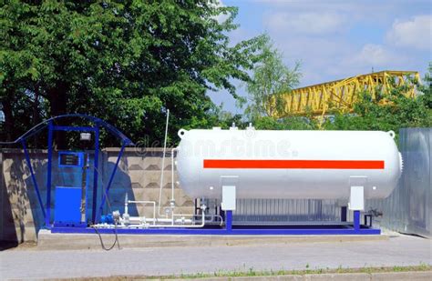 Lpg Station For Filling Liquefied Gas Into The Vehicle Tanks E Stock