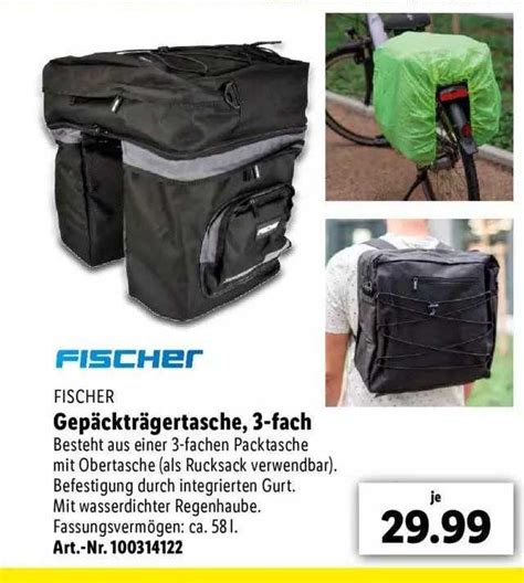 Fischer Gepäckträgertasche 3 fach Angebot bei Lidl 1Prospekte de