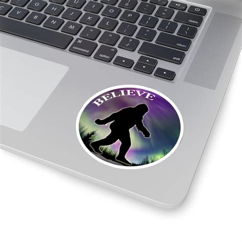 Believe Bigfoot Sticker Northern Lights Bigfoot Sticker Etsy