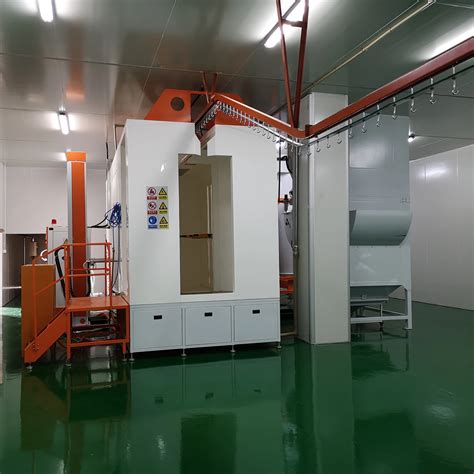 Haztek Automated Powder Coating Booth For Metal With Cyclone Recovery