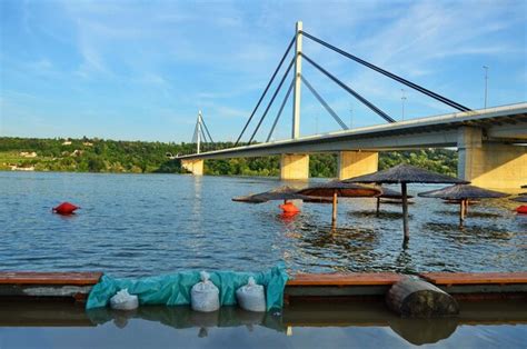 Premium Photo | Bridge over danube river flooded after the rains novi ...