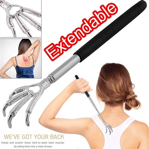 1 Pcs Telescopic Scratching Stainless Steel Back Scratcher Eagle Claw