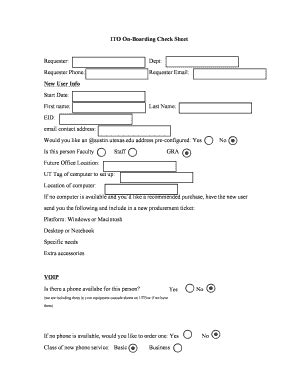 Fillable Online ITO Onboarding Form Fax Email Print PdfFiller