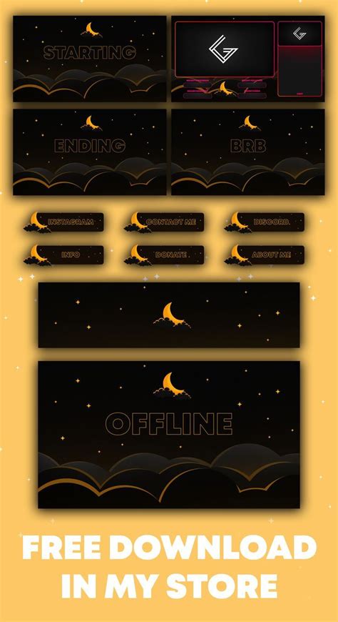 Free Starry Night Overlay Twitch Streaming Setup Twitch Banner Maker