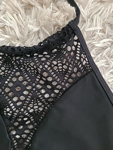 Bikini Oberteil Schwarz Gr S Häkelspitze Neckholder eBay de