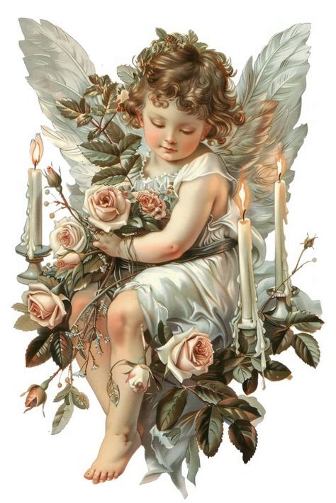 A cherub painting art archangel. | Free Photo Illustration - rawpixel