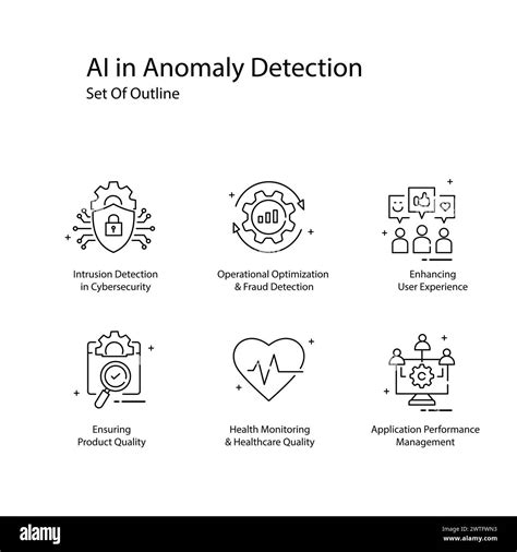 Anomaly detection icons Black and White Stock Photos & Images - Alamy