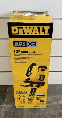 Dewalt Dccs620p1 20v Max Xr Cordless Compact 12 In Chainsaw Kit New P2