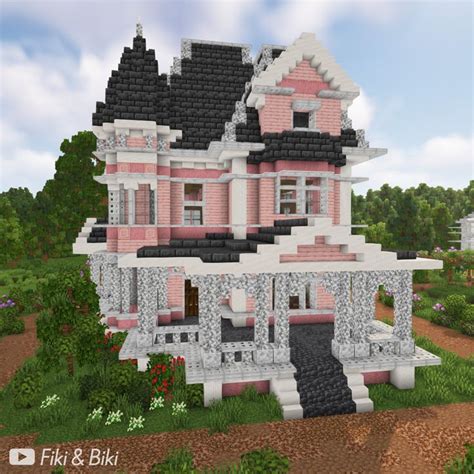 Valentine Manor Minecraft Victorian Mansion In 2024 Minecraft House Tutorials Cute