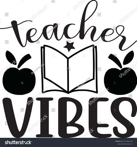 Teacher Vibes Svg Tshirt Design Vector Stock Vector Royalty Free