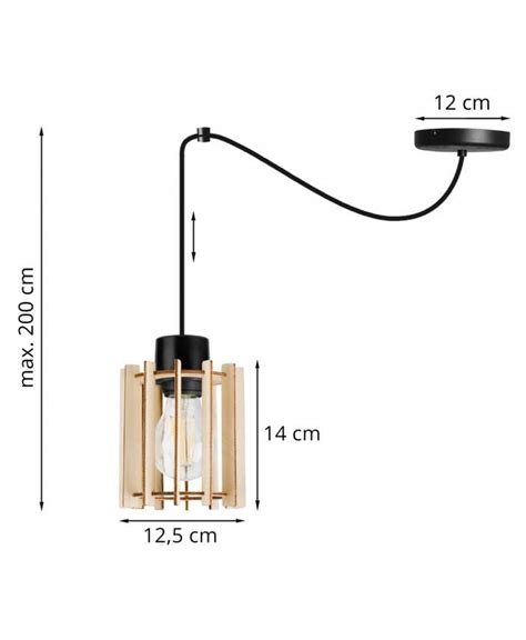 Nowoczesna Lampa Wisz Ca Spider Timber Z Drewnianym Kloszem Walec