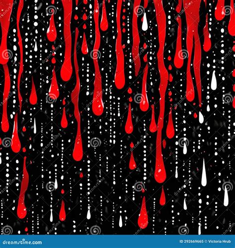 Illustration Red Drops Of Blood With Rain Stock Illustration