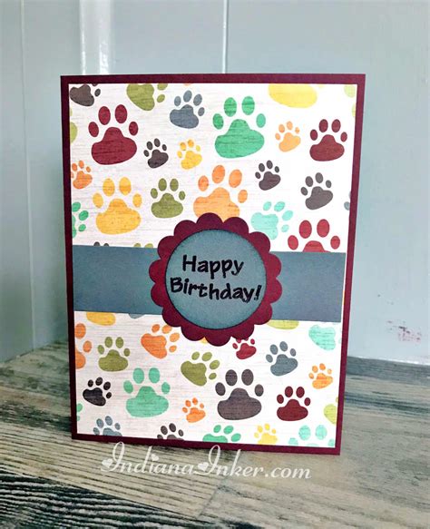 Indiana Inker: Handmade Paw Print Birthday Card