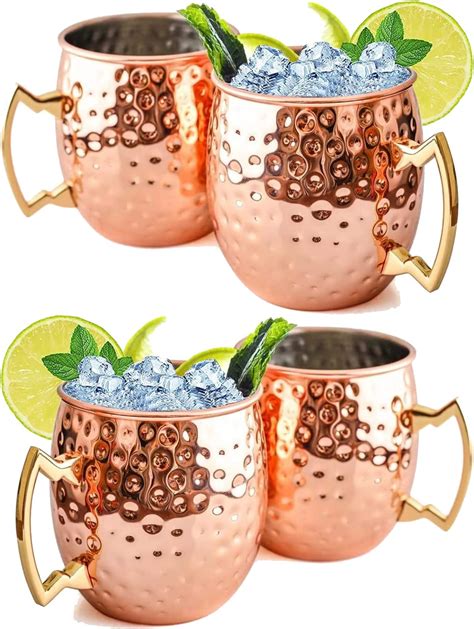 Amazon Moscow Mule Copper Mugs Set Of Large Oz Pure