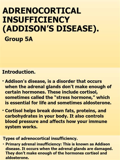 Adrenocortical Insufficiency Addisons Disease 1 Pdf