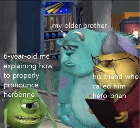 It's heroBRINE | Mike Wazowski Explaining Things | Know Your Meme