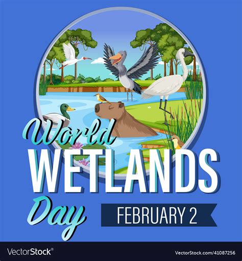 World wetlands day poster design Royalty Free Vector Image