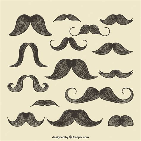 Premium Vector Retro Mustaches Collection