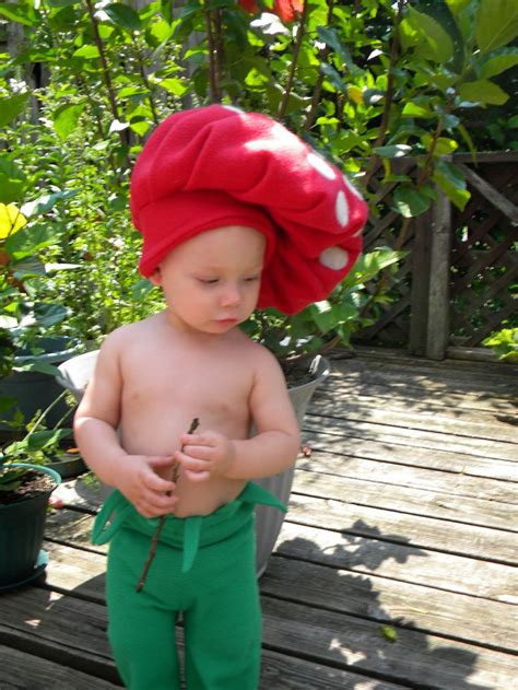 Diy Baby Mushroom Costume Fleece With Felted Wool Dots For More