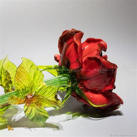 Красная роза из стекла. MD-ROZE-L-R_22-42 – заказать на Ярмарке ...
