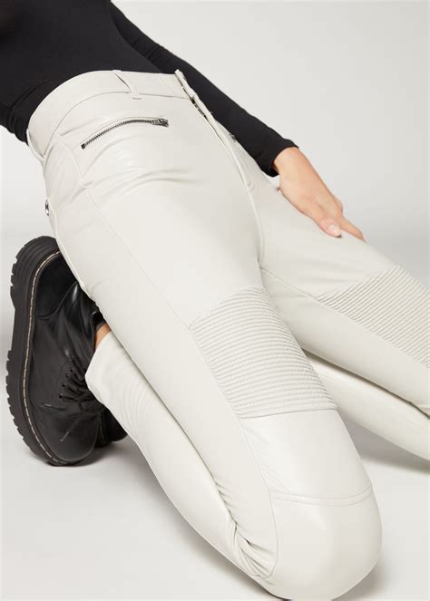 Thermo Skinny Biker Leggings In Lederoptik Calzedonia