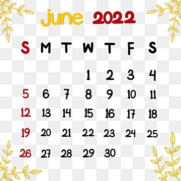 Calendar 2022 June 2022 Calendar Date Year Vector Business Day Planner