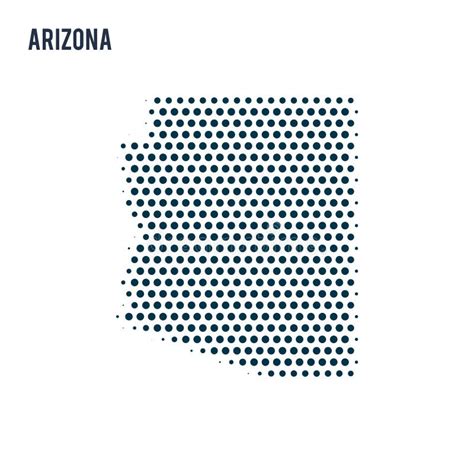 Mapa Punteado De Arizona Aislado En El Fondo Blanco Stock De