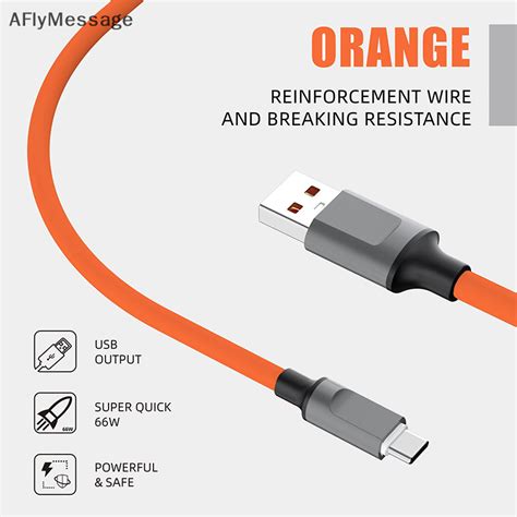 Afl สายชาร์จ Usb 120w เป็น Type C ซิลิโคนเหลว Pd ชาร์จเร็ว 1 เมตร