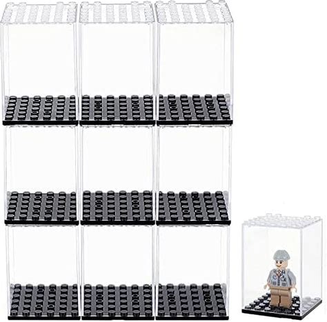 10pcs Acrylic Stackable Model Display Case Minifigures Building Block