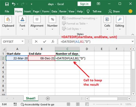 How To Calculate Number Of Days Between Two Dates In Excel Javatpoint