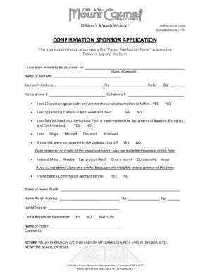 Fillable Online Olmc Confirmation Sponsor Application Olmc Fax