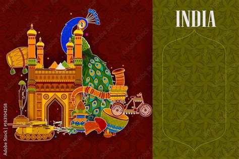 Incredible India Background Depicting Indian Colorful Culture And