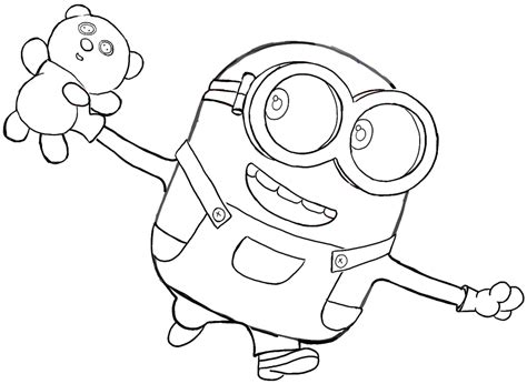 Bob Minion With Teddy Bear Coloring Pages Coloring Pages