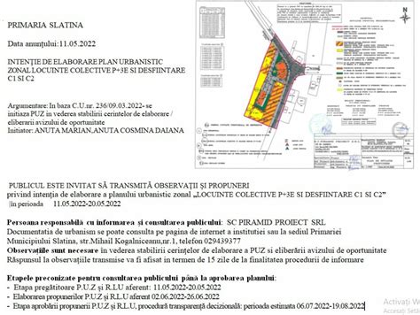 Anun Inten Ie De Elaborare Plan Urbanistic Zonal Evenimentdeolt Ro