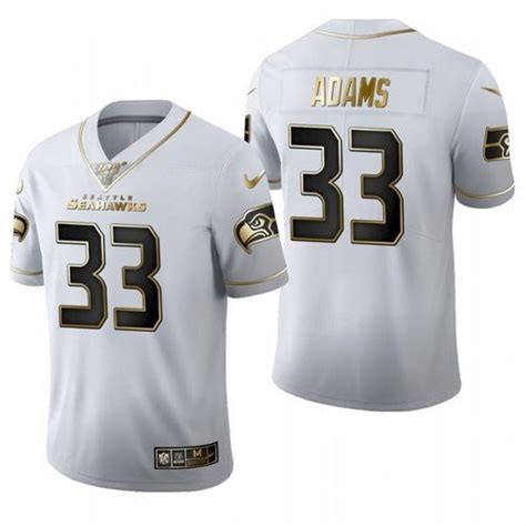 Seahawks Jamal Adams All-White Golden Edition 100th Season Jersey – US ...