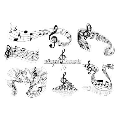 Abstract music staves with notes vector on VectorStock | Дизайны тату о музыке, Татуировка на ...