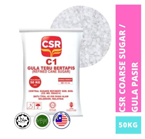 Csr Coarse Sugar C1 50kg Refined Cane Sugar White Sugar Gunny