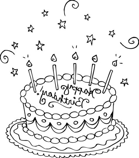 joyeux coloriage de gateau pictures idee de coloriage