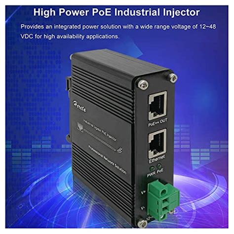 Hardened Industrial Gigabit Poe Injector Vdc Input With Din Rail