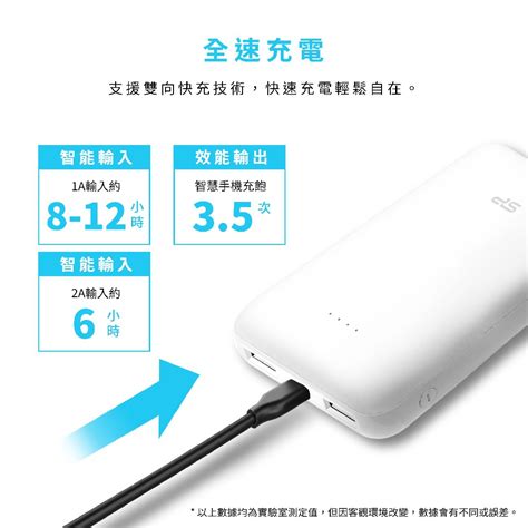 廣穎sp C100 10000mah Silicon Power 行動電源 Bmsi認證 口袋型 雙埠 Usb 隨身電源 蝦皮購物