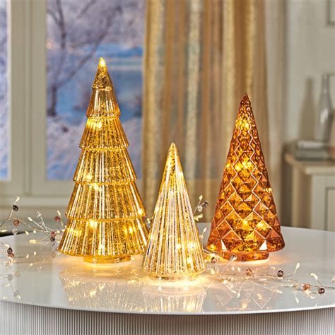 Lot De 3 Sapins Led Vitrine Magique