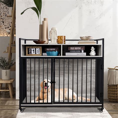 AHB Large Dog Crate Furniture, Heavy Duty Dog Cages for Medium/Small ...