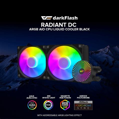 EasyPC DarkFlash Radiant DC 240 Black White AIO Cpu Liquid Cooler