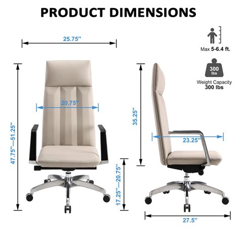 High Back Chair, Ergonomic Leather Office Chair, Office Chair with Adj