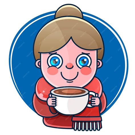 Premium Vector Beautiful Girl Drinking Hot Coffee Or Tea Vector