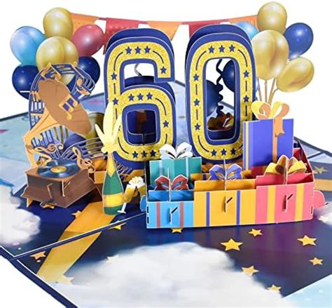 Homanga Happy 60th Birthday Pop Up Card 60th Birthday Card With Note