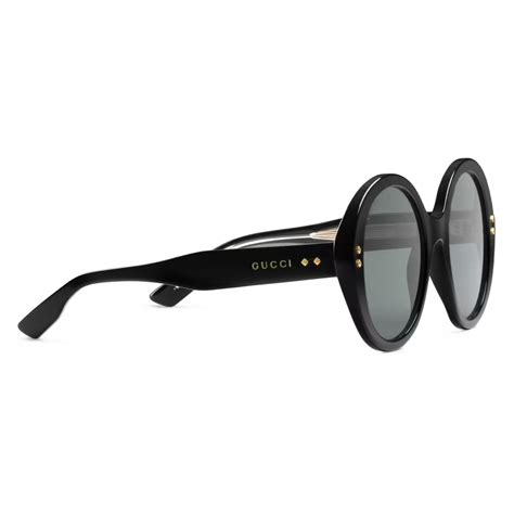 Gucci Round Frame Sunglasses Black Gucci Eyewear Avvenice